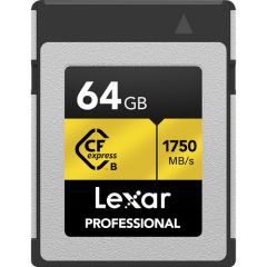 LEXAR PROFESSIONAL CFexpressTM TYPE B CARD “GOLD SERIES” 64GB (up to 1750MB/s read, 1000MB/s write)