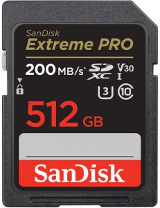 SanDisk Extreme PRO 200MB/s UHS-I SDXC Memory Card 512GB