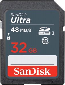 SanDisk 32GB SD Class 10 SDHC Flash 48MB/s Memory Card (SDSDUNB-032G)